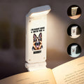 Clip luminoso recargable con LED y nombre personalizado con foto de mascota de dibujos animados Accesorio de lectura Regalo de cumpleaños para dueños de mascotas Amantes de los libros Ratones de bibli
