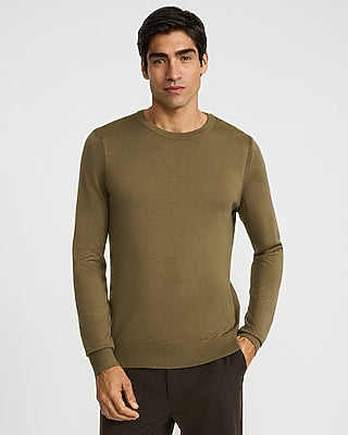 Express Men's Merinotouch Crew Neck Sweater in Green Small