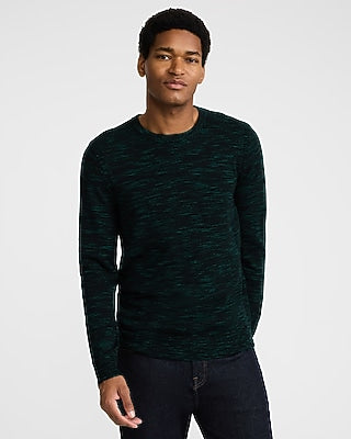 Express Men's Space Dye Everyday Performance Merino Wool Crew Neck Sweater in New Royal Teal