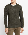 Express Men's Textured Crew Neck Sweater in Scotch Pine
