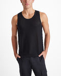 Express Men's Cotton-Blend Open Knit Sweater Tank Top in Pitch Black