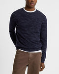 Express Men's Space Dyed Crew Neck Merino Wool Sweater in Indigo