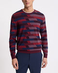Express Men's Geo Merino Wool Crew Neck Sweater in Ruby