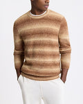 Express Men's Gradient Boucle Textured Crew Neck Sweater in Tan