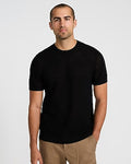 Express Men's Textured Pointelle Cotton Sweater T-Shirt in Black Small