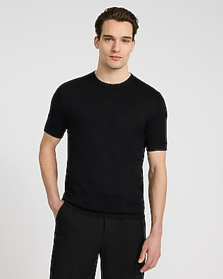 Express Men's Jersey Crew Neck Sweater T-Shirt in Black Small