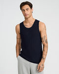 Express Men's Luxtouch Jersey Textured Zig Zag Sweater Tank Top in Navy Blue