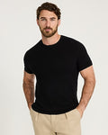 Express Men's Textured Cotton Crew Neck Sweater T-Shirt in Black Small