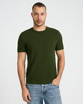 Express Men's Textured Cotton Crew Neck Sweater T-Shirt in Green Small