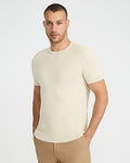 Express Men's Textured Cotton Crew Neck Sweater T-Shirt in Neutral Small