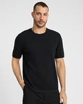 Express Men's Boxy Cotton Crew Neck Sweater T-Shirt in Black Small