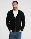 Express Men's Felted Y-Neck Cardigan in Black Small