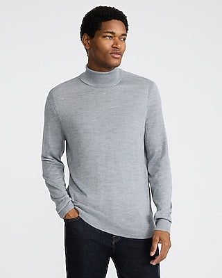Express Men's Merinotouch Turtleneck Sweater in Gray Small