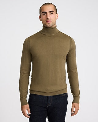 Express Men's Merinotouch Turtleneck Sweater in Green Small