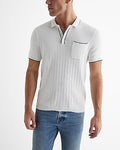Express Men's Modern Prep Short Sleeve Sweater Polo in White Small