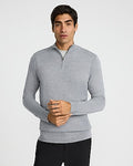 Express Men's Merinotouch Quarter Zip Sweater in Heather Gray