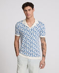 Express Men's Geo Cotton Short Sleeve Sweater Polo in Chalk