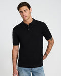 Express Men's Jersey Short Sleeve Sweater Polo in Black Small