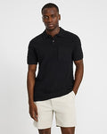 Express Men's Solid Textured Boucle Chest Pocket Sweater Polo in Black Small