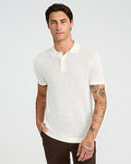 Express Men's Cotton Open Knit Pointelle Sweater Polo in Chalk