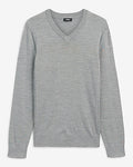 Express Men's Merinotouch V-Neck Sweater in Heather Gray