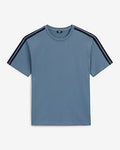 Express Men's Classic Fit Crew Neck Contrast Trim T-Shirt in Blue Small