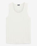 Express Men's Ribbed Cotton-Blend Crew Neck Tank Top in White Small