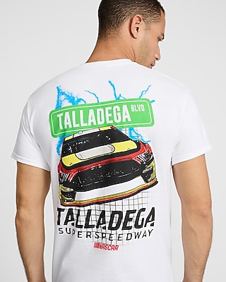 Express Men's Talladega Graphic T-Shirt in White Small