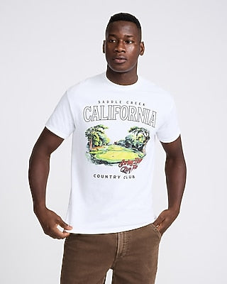 Express Men's California Graphic T-Shirt in White Small