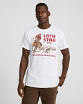 Express Men's Lone Star Beer Graphic T-Shirt in Bright White