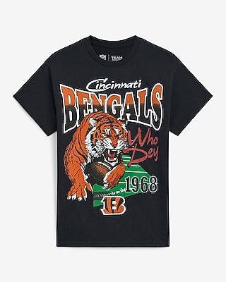 Express Men's Cincinnati Bengals Cotton Graphic T-Shirt in Pitch Black