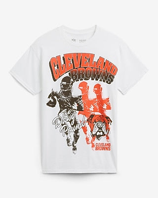 Express Men's Cleveland Browns Cotton Graphic T-Shirt in White Small