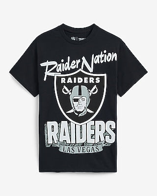 Express Men's Las Vegas Raiders Cotton Graphic T-Shirt in Pitch Black