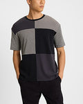 Express Men's Color Blocked Striped Crew Neck T-Shirt in Black Small