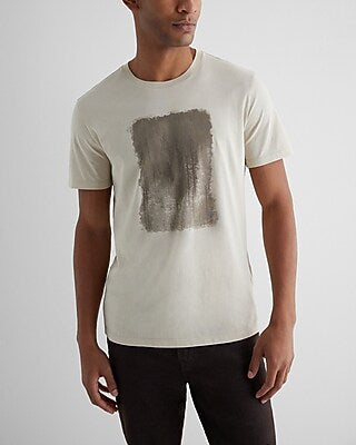 Express Men's Foggy Embroidered Tree Perfect Pima Cotton Graphic T-Shirt in Oyster