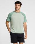 Express Men's Raglan Sueded Jersey T-Shirt in Sagebrush