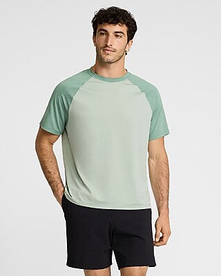 Express Men's Raglan Sueded Jersey T-Shirt in Sagebrush
