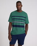 Express Men's Striped Perfect Pima Cotton T-Shirt in Green Small