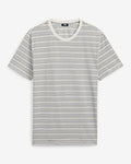Express Men's Striped Jacquard Short Sleeve T-Shirt in White Small