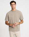 Express Men's Classic Fit Premium Weight Garment Wash T-Shirt in Brown Small