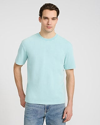 Express Men's Classic Fit Premium Weight Garment Wash T-Shirt in Blue Small