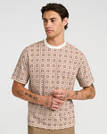 Express Men's Geo Tile Print Graphic T-Shirt in Neutral Small