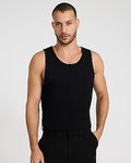 Express Men's Cotton Jersey Crew Neck Tank Top in Black Small