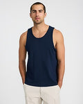 Express Men's Cotton Jersey Crew Neck Tank Top in Blue Small
