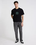 Express Men's Embroidered Athletic Club Graphic Premium Weight Cropped Loose T-Shirt in Pitch Black