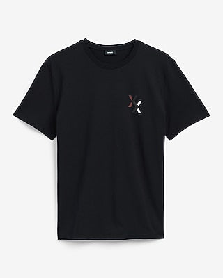 Express Men's Mini Split X Logo Cotton Graphic T-Shirt in Pitch Black