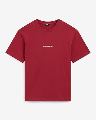 Express Men's Classic Fit No Risk No Story Graphic T-Shirt in Red Small