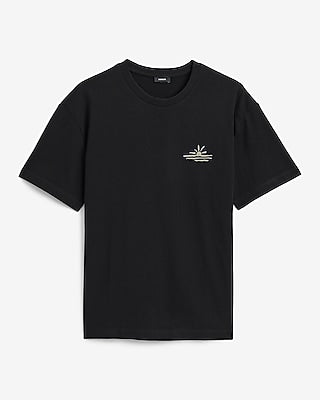 Express Men's Classic Fit Into The Sunset Graphic T-Shirt in Black Small