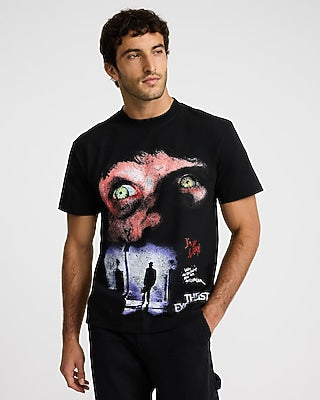 Express Men's The Exorcist Graphic T-Shirt in Black Small