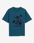 Express Men's Classic Fit Cotton Paradise Graphic T-Shirt in Blue Small